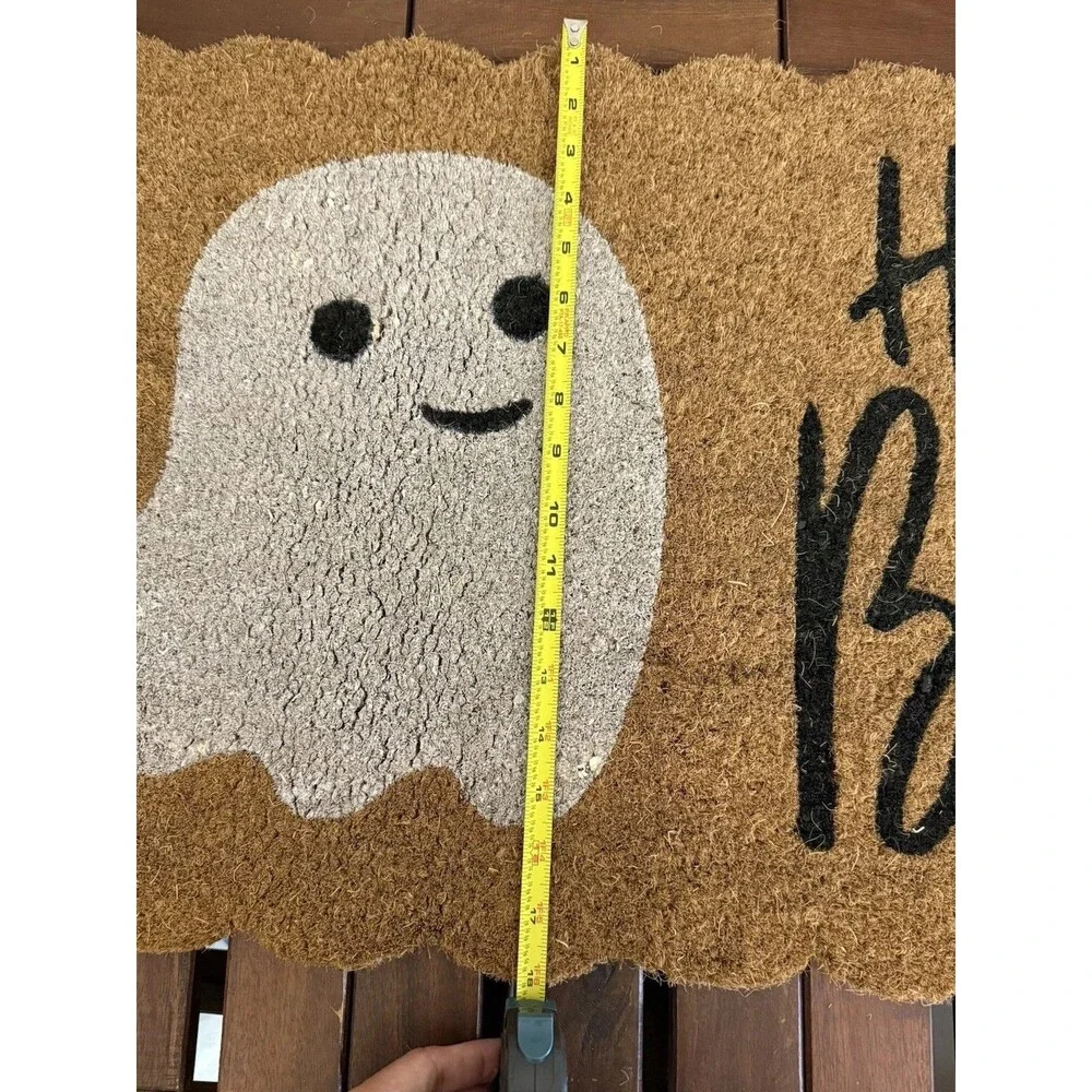 Halloween Boo Ghost Welcome-Doormat Outdoor Entrance Coir Non-Slip Ghost Boo